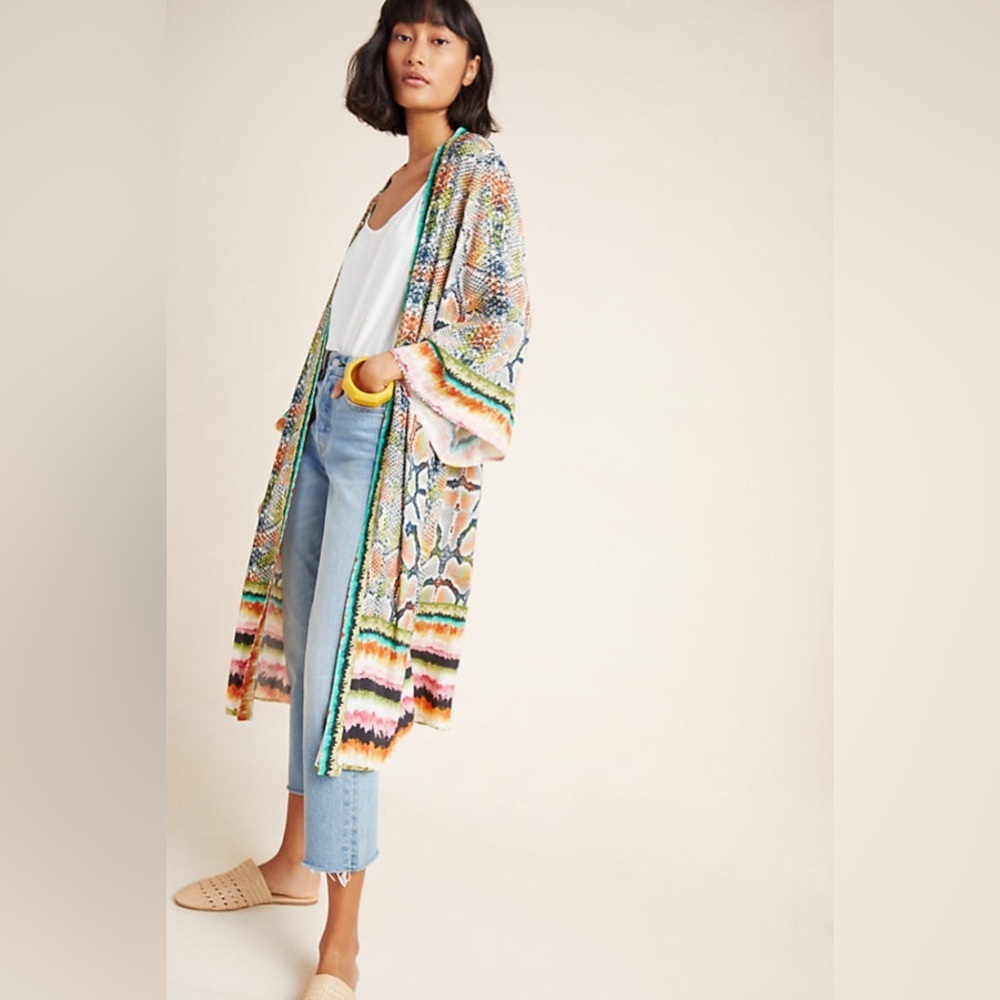 Anthropologie Bl-nk snake print Anette Kimono one size - Picture 2 of 5